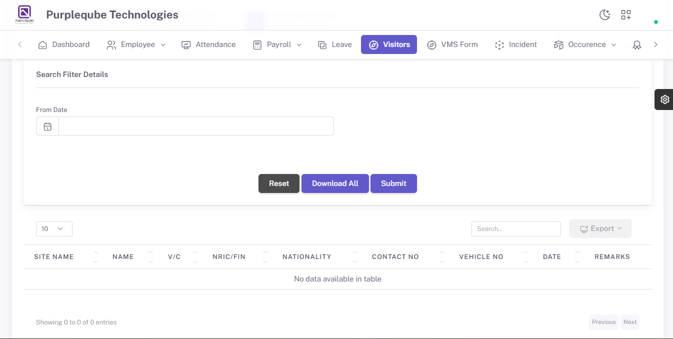 Pre-Registered Visitors List